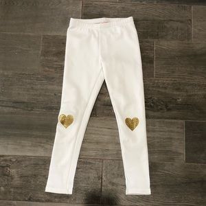 Leggings with Gold glitter hearts